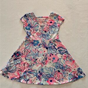 Lilly Pulitzer Floral Pink and Blue Kids Dress Size Large 8